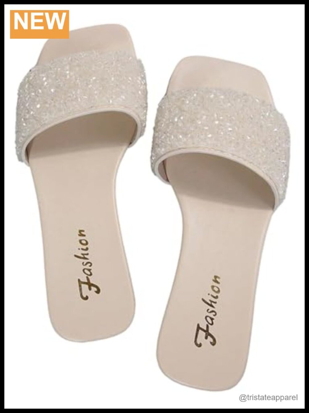 Rhinestone Slip on Dressy Sandals Vacation Square Open Toe Leather Prom Flats